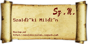 Szalóki Milán névjegykártya