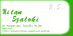 milan szaloki business card
